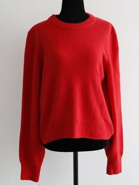 Gap Cash Like Crew Sweater Tomato Red Soft Cozy Staple